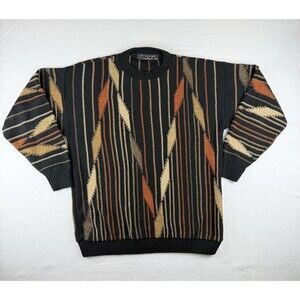 Vintage Protegē Collection 3D Textured Men's Sweater Size L Multicolor